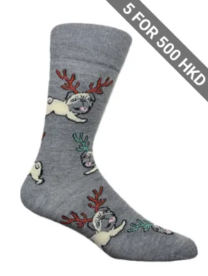 Socks | Christmas | Rudolf Pug | Cotton