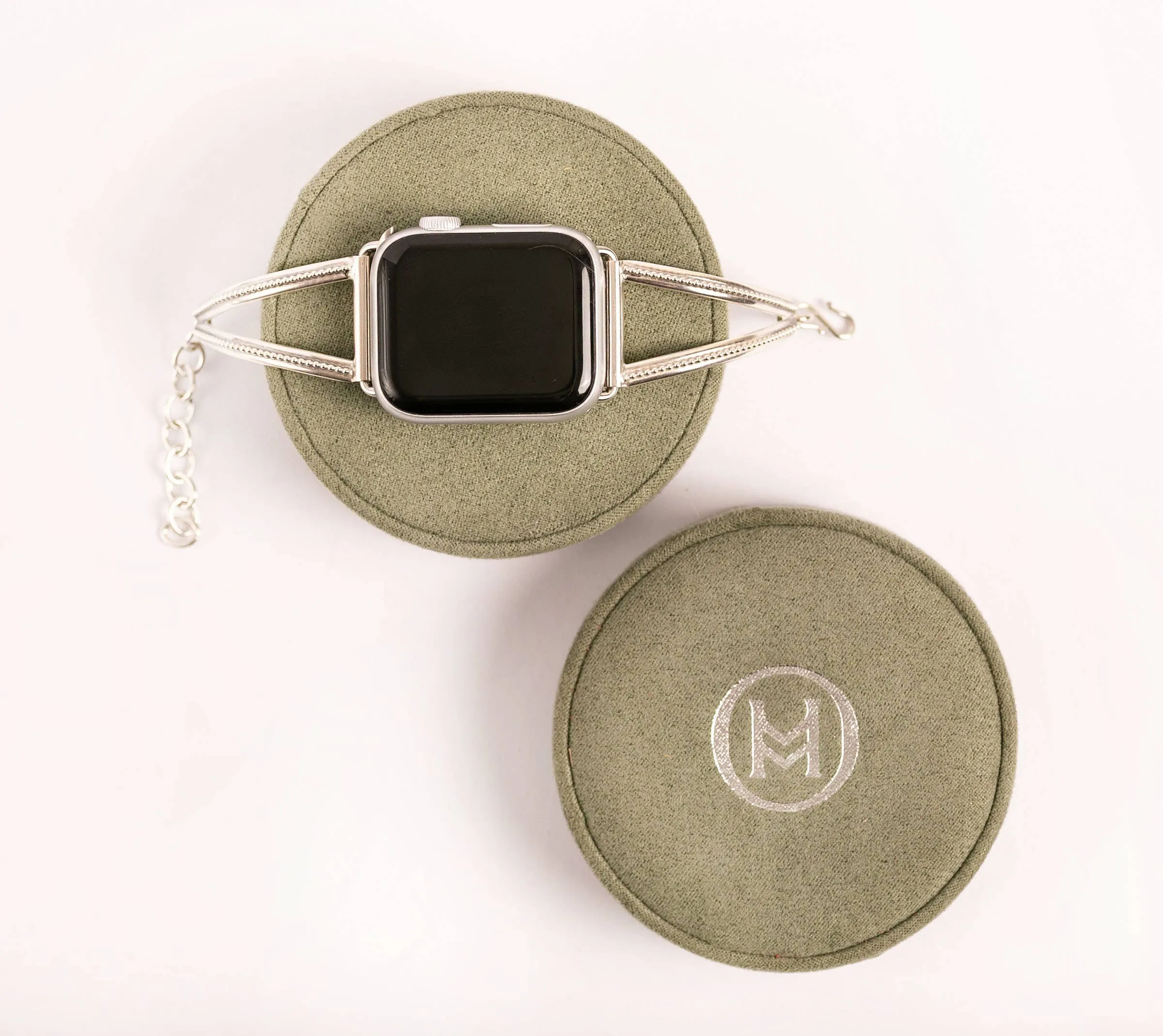 Sterling Silver Beaded Apple Watch Band