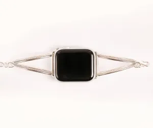 Sterling Silver Beaded Apple Watch Band