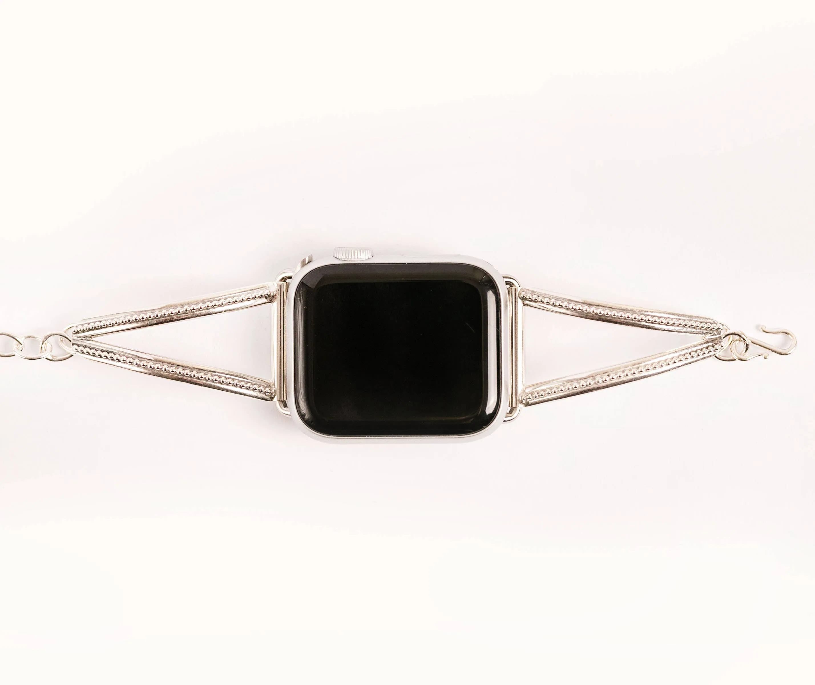 Sterling Silver Beaded Apple Watch Band