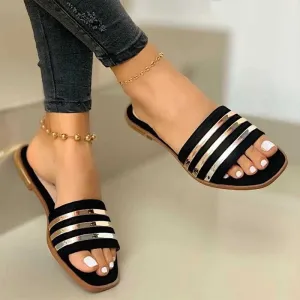 StripeEase Flat Slippers