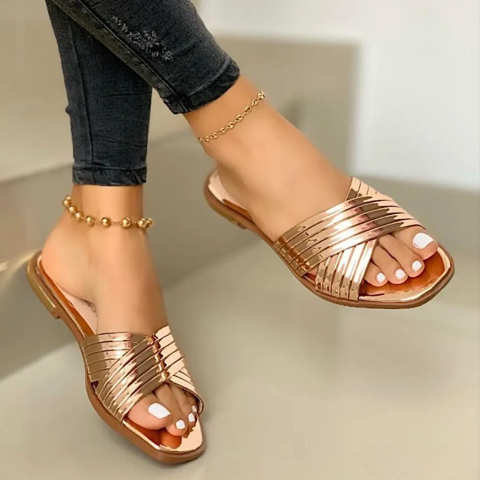 StripeEase Flat Slippers