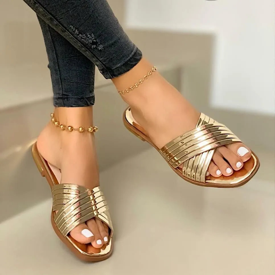 StripeEase Flat Slippers