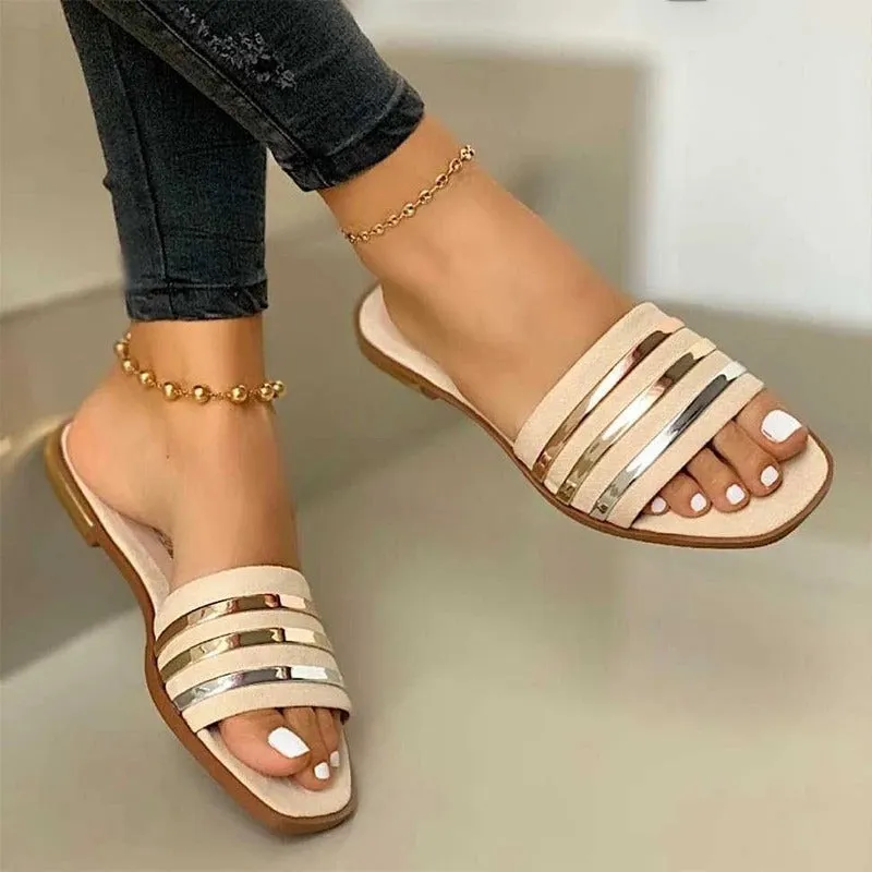StripeEase Flat Slippers