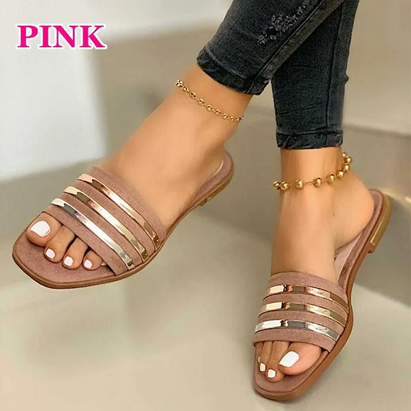 StripeEase Flat Slippers