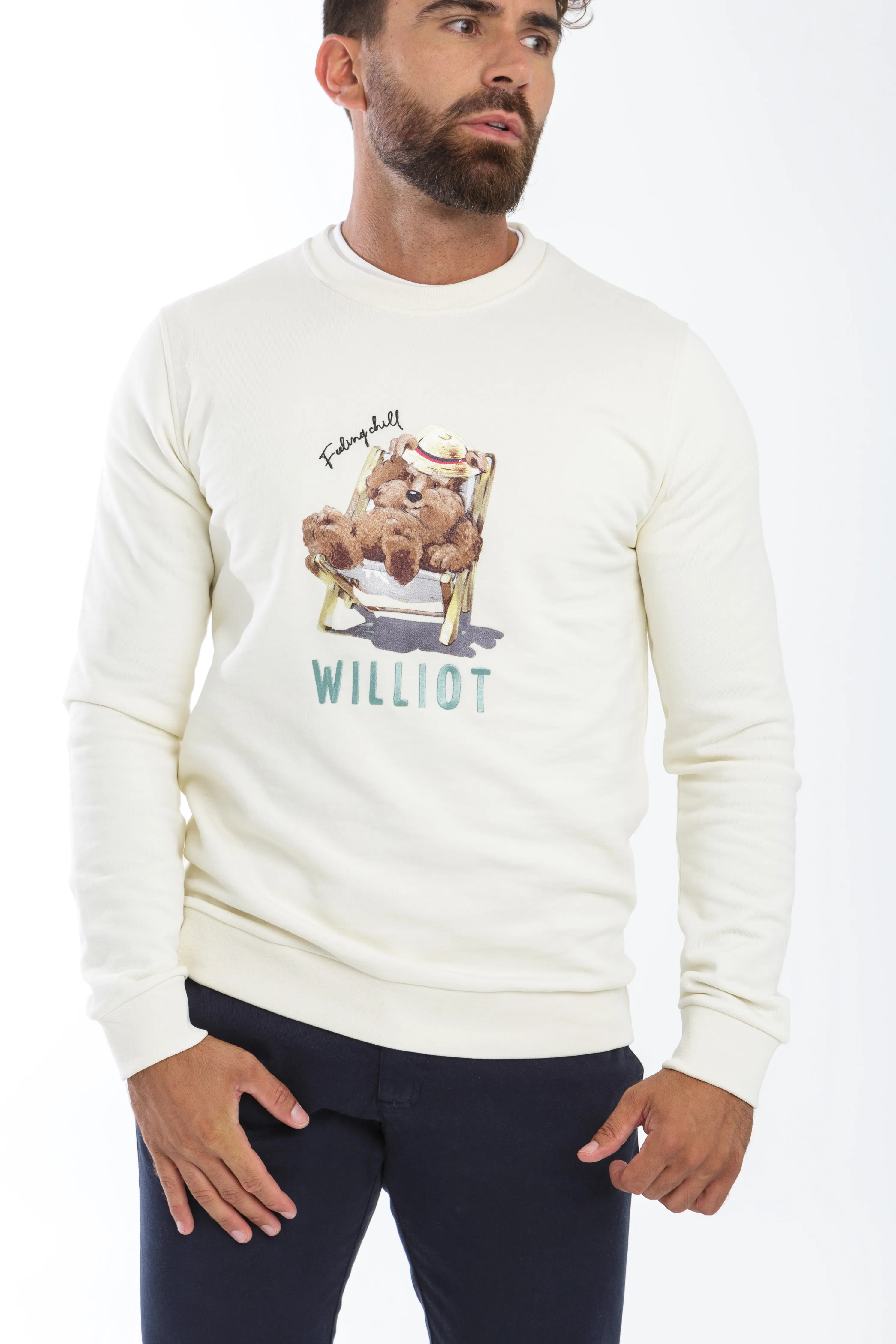 Sudadera Mr Williot Chill Amarillo Pastel