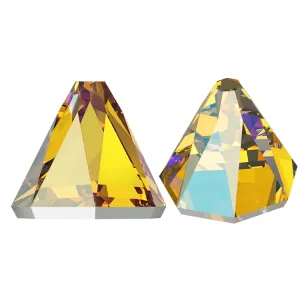 Swarovski Round Spike Flat Back - Light Topaz Shimmer