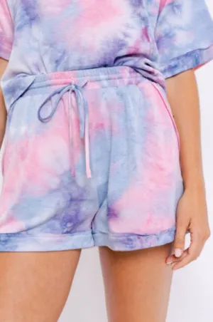 Tie Dye 2 Pocket Cuff Shorts