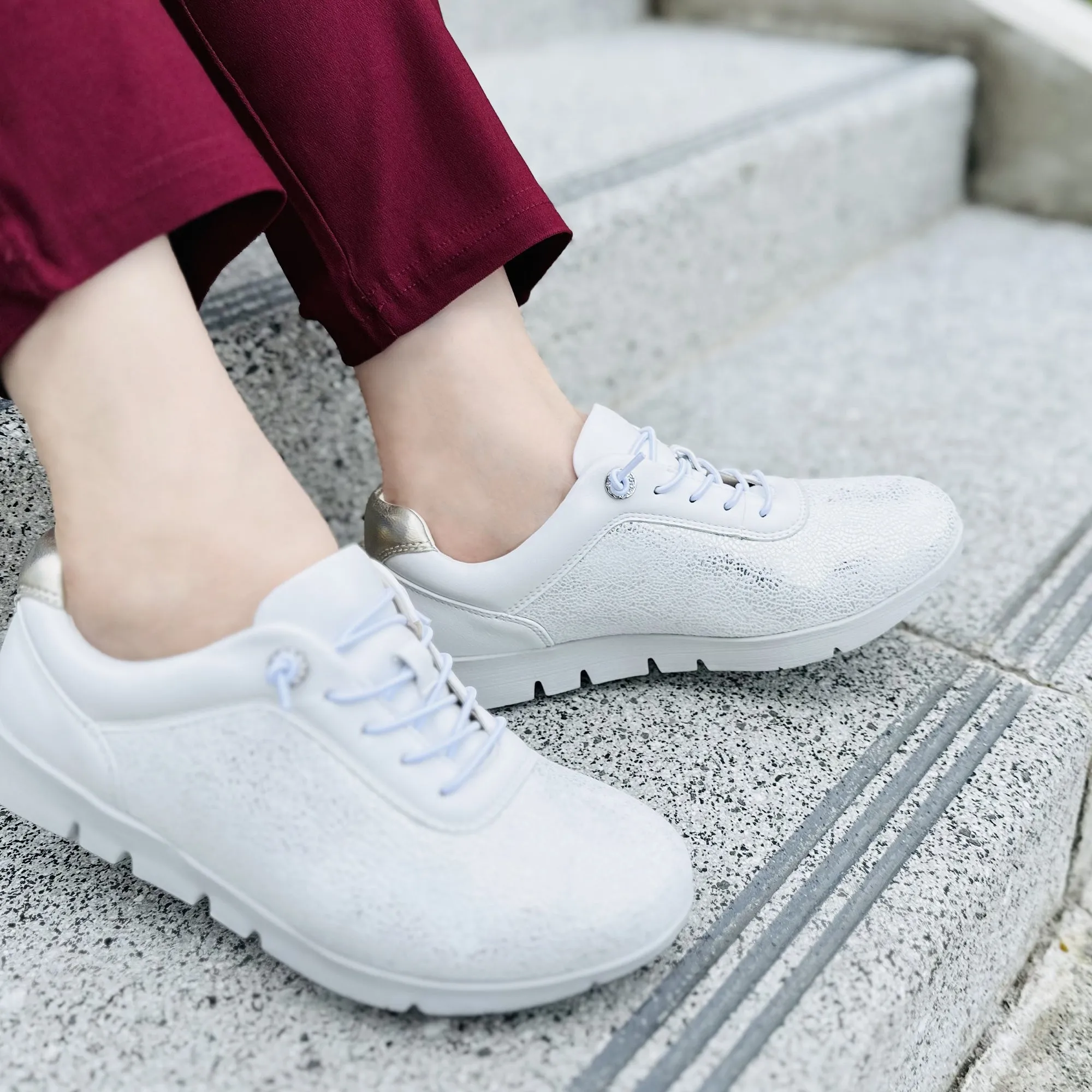 Ultra-Lightweight Women's Sneakers with New Material Super Stretch Fabric, Soft Sheep Leather, and Swarovski Crystal Eyelets #FJ129