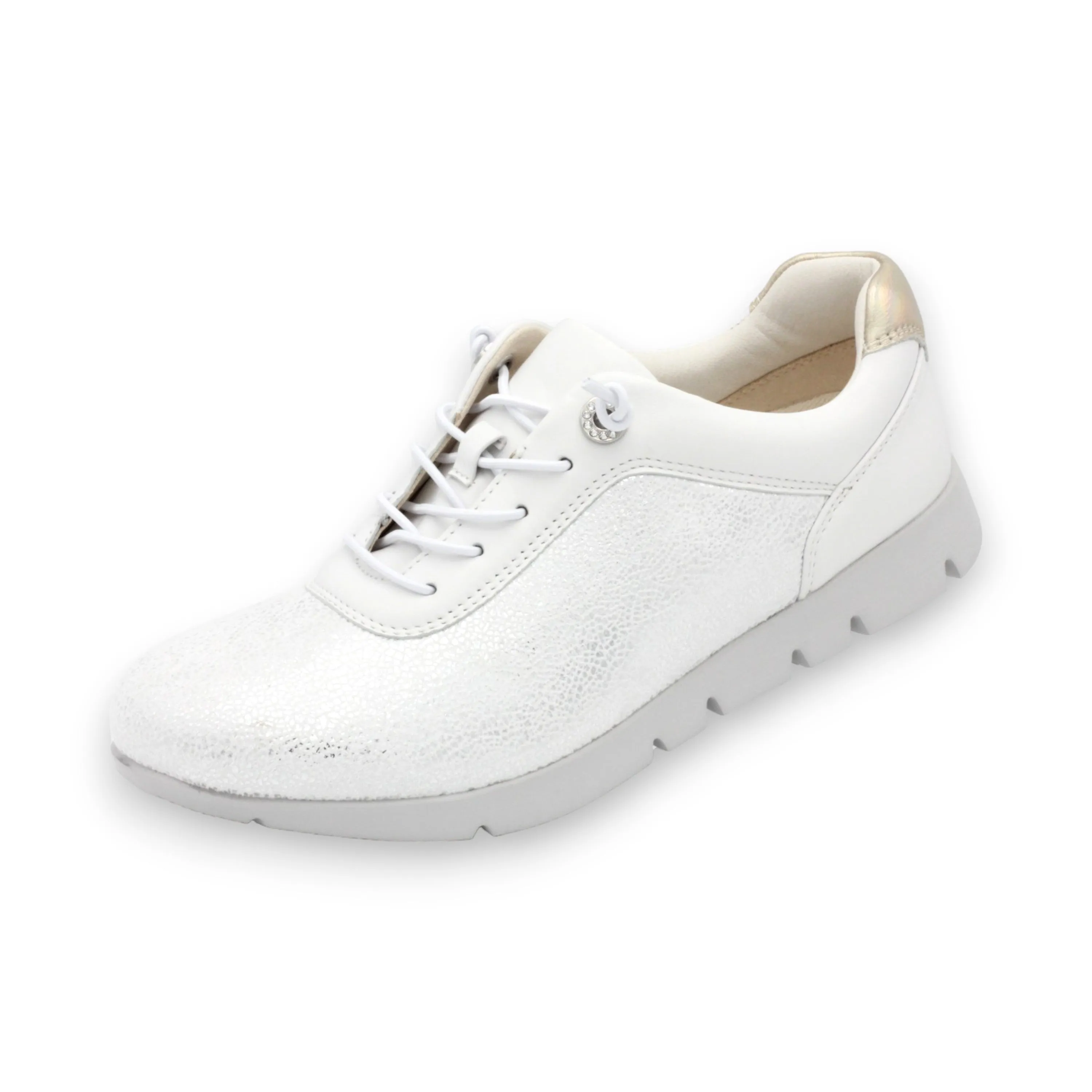 Ultra-Lightweight Women's Sneakers with New Material Super Stretch Fabric, Soft Sheep Leather, and Swarovski Crystal Eyelets #FJ129
