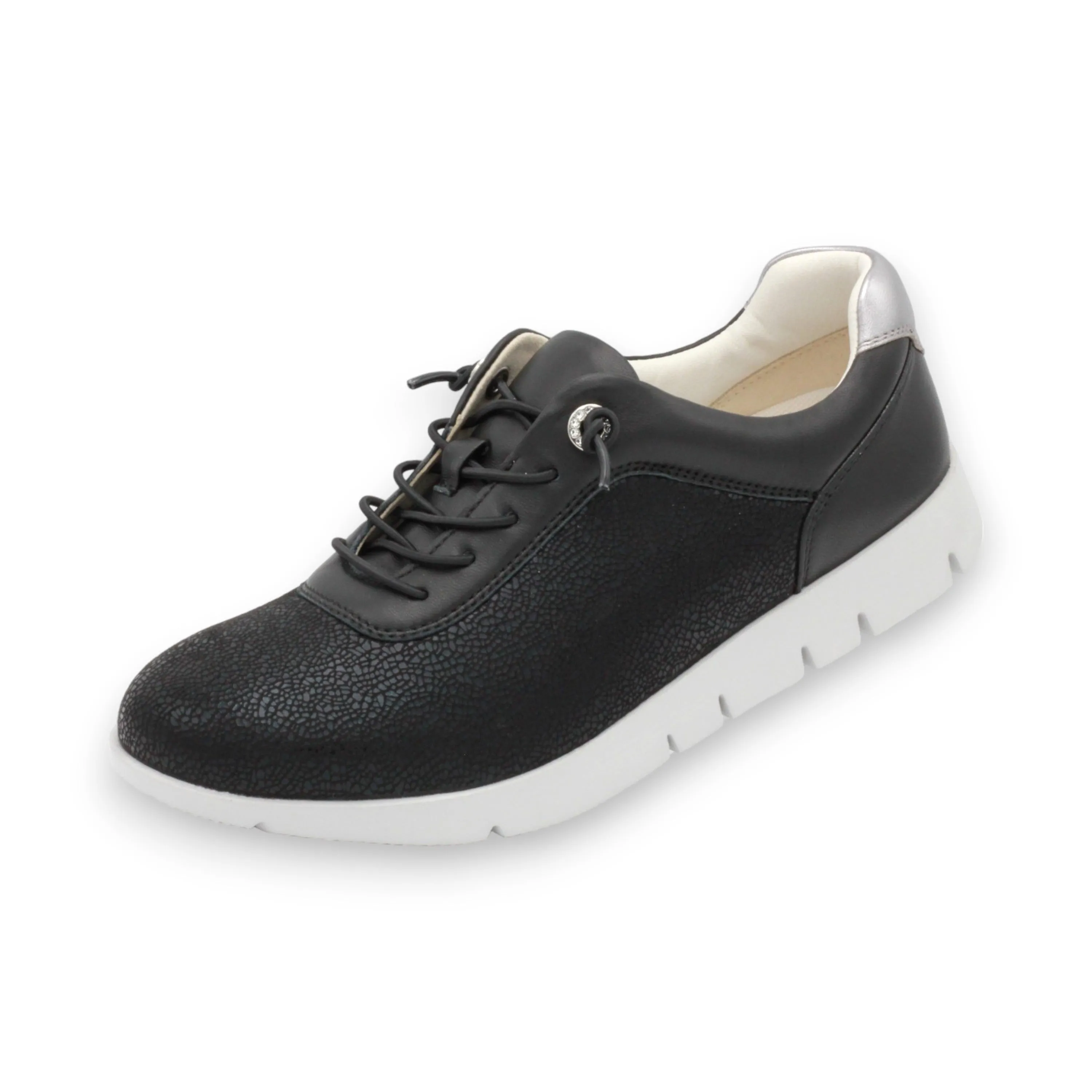 Ultra-Lightweight Women's Sneakers with New Material Super Stretch Fabric, Soft Sheep Leather, and Swarovski Crystal Eyelets #FJ129