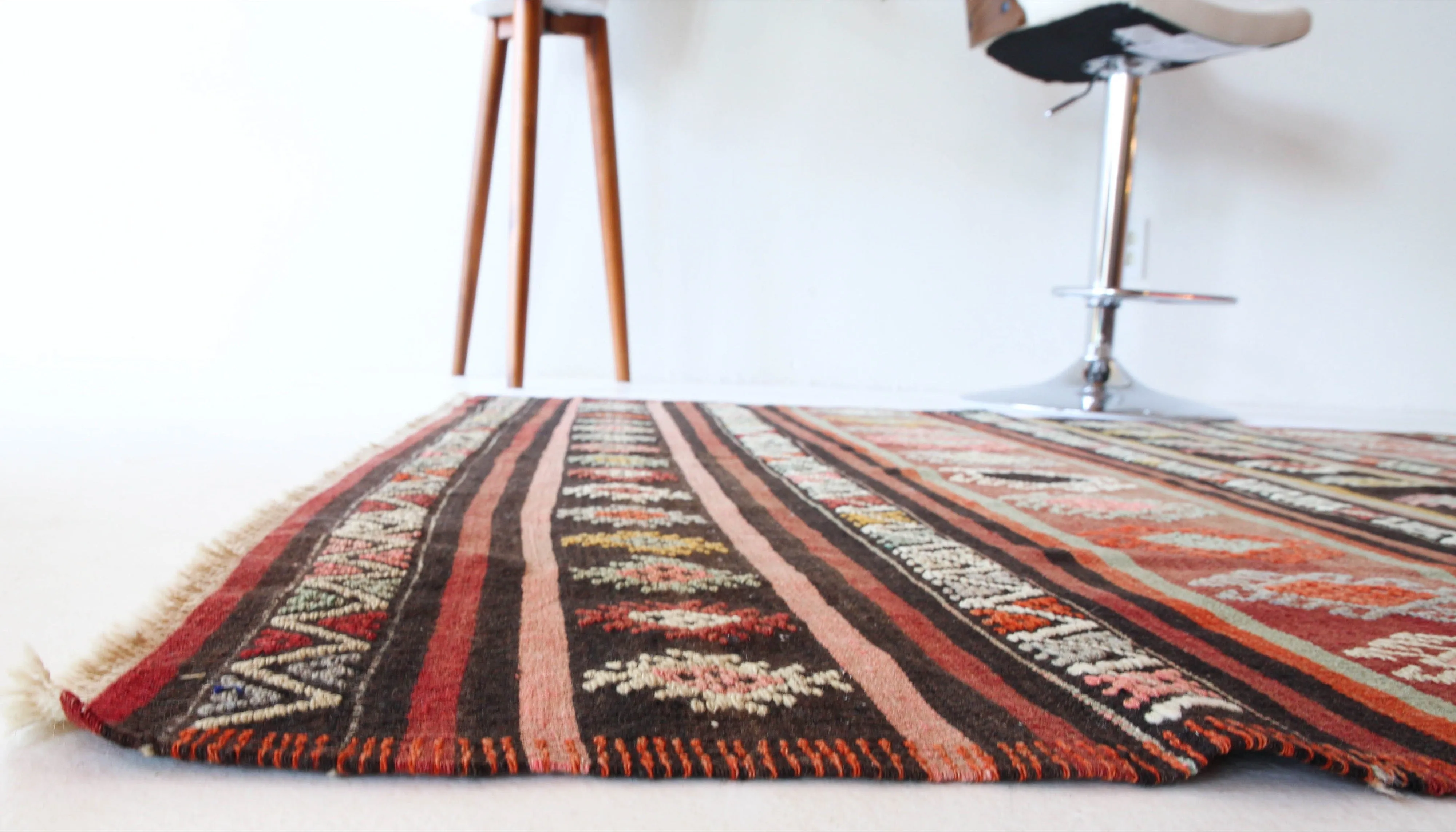 Vintage Anatolian Cicim Kilim Rug 4'11"x7'2"