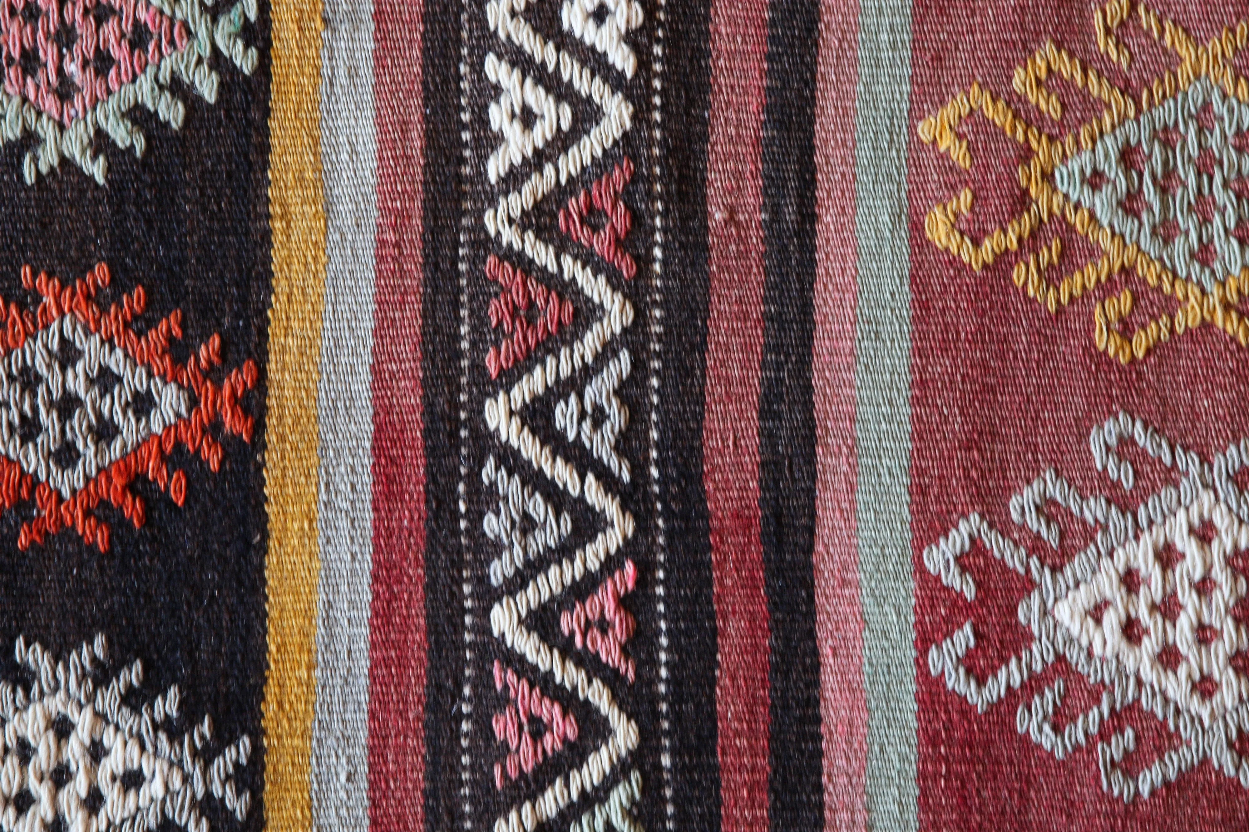 Vintage Anatolian Cicim Kilim Rug 4'11"x7'2"