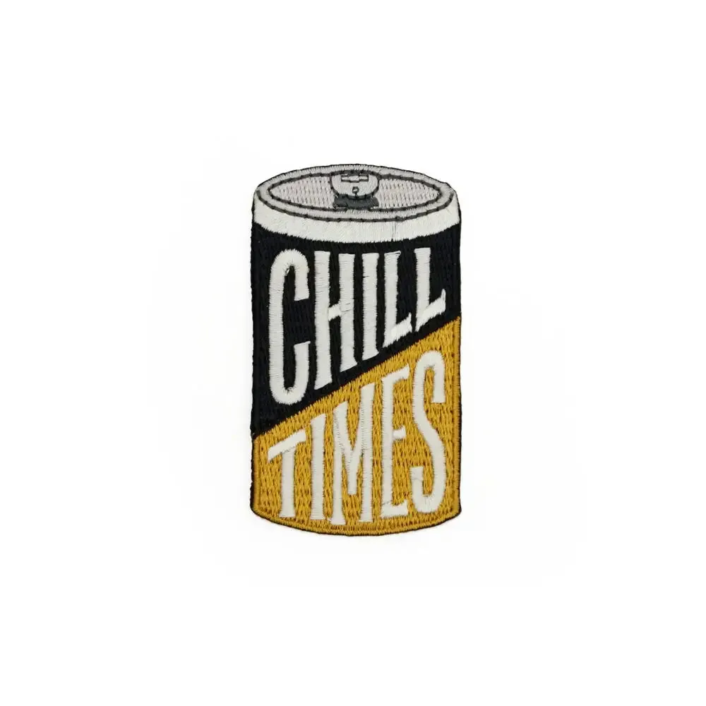 Vintage Beer Chill Times Beer Can Embroidered Patch