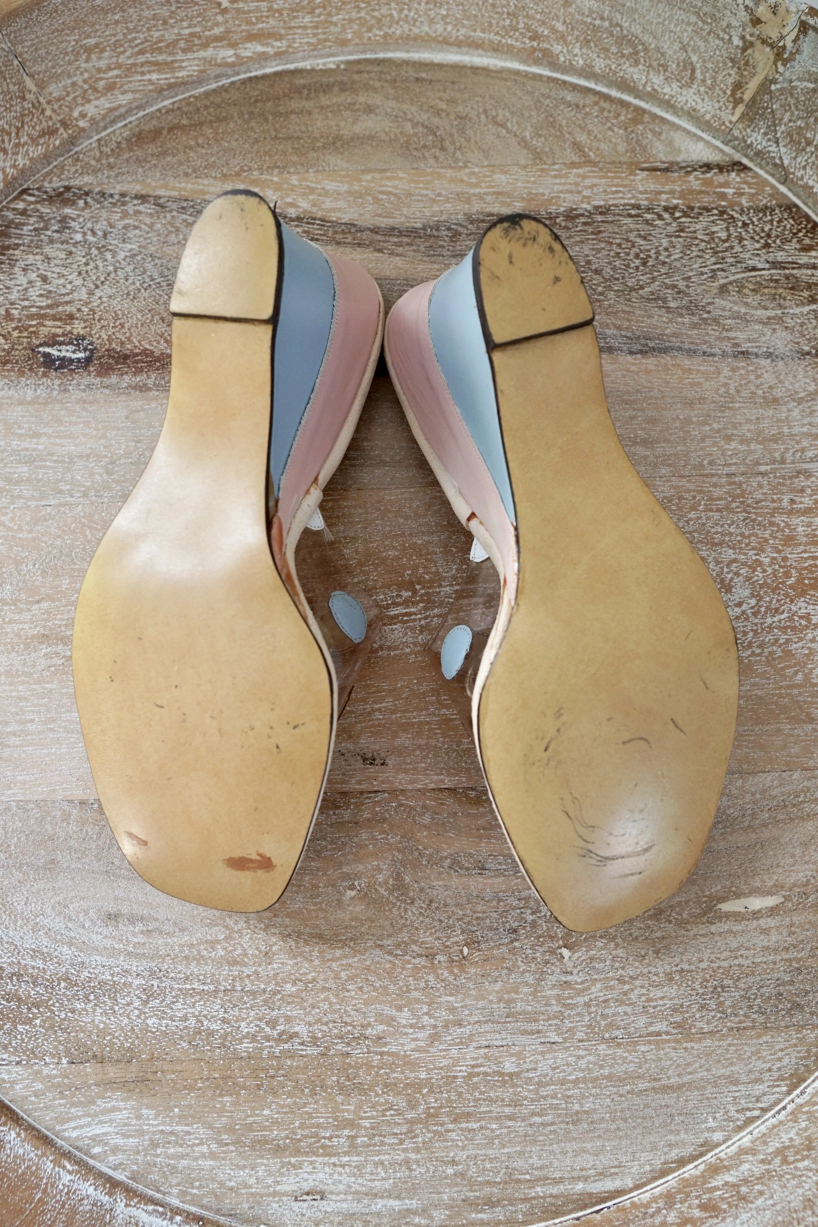 Vintage Bubble Tini Pastel Wedge Shoes | 6.5 N