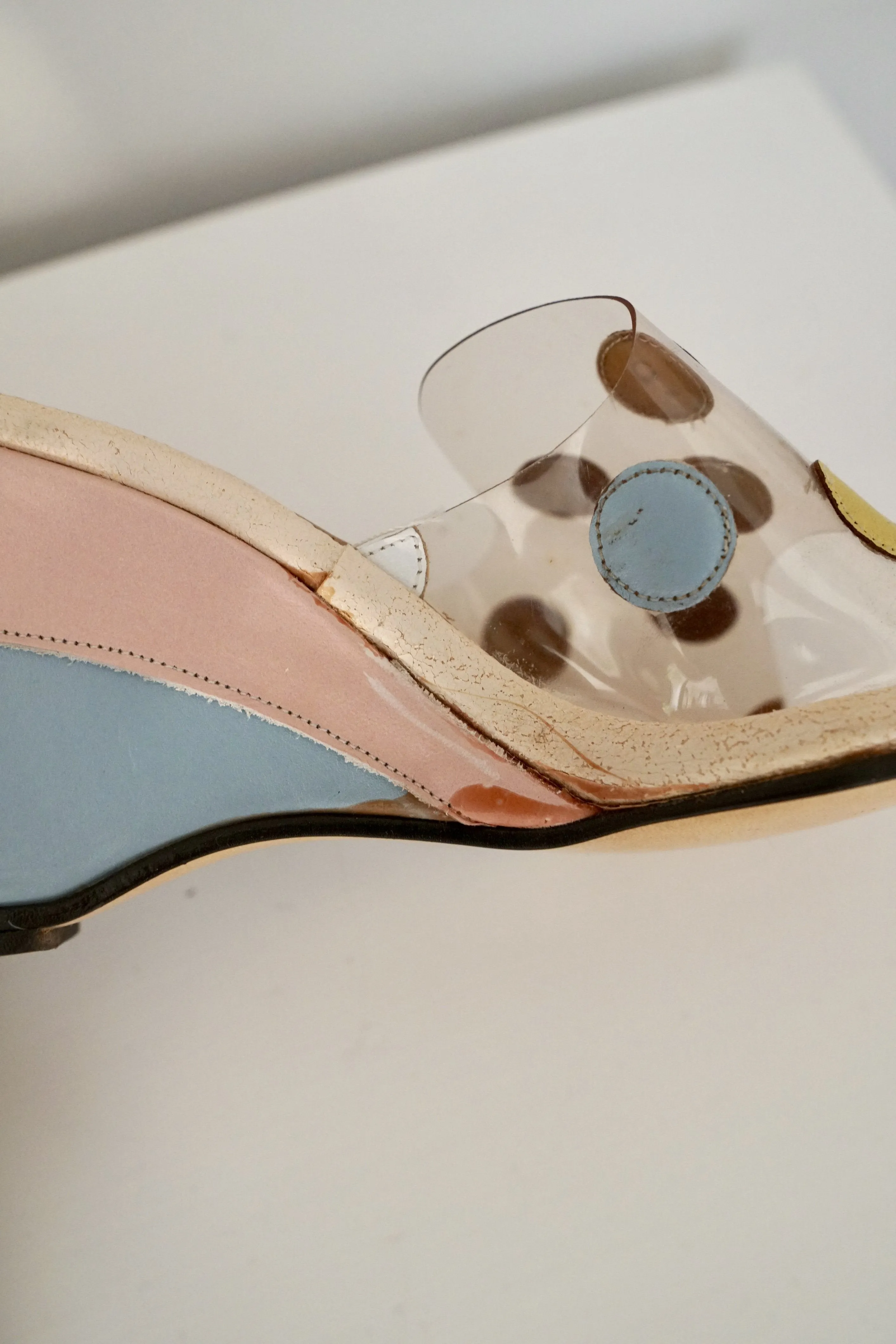 Vintage Bubble Tini Pastel Wedge Shoes | 6.5 N