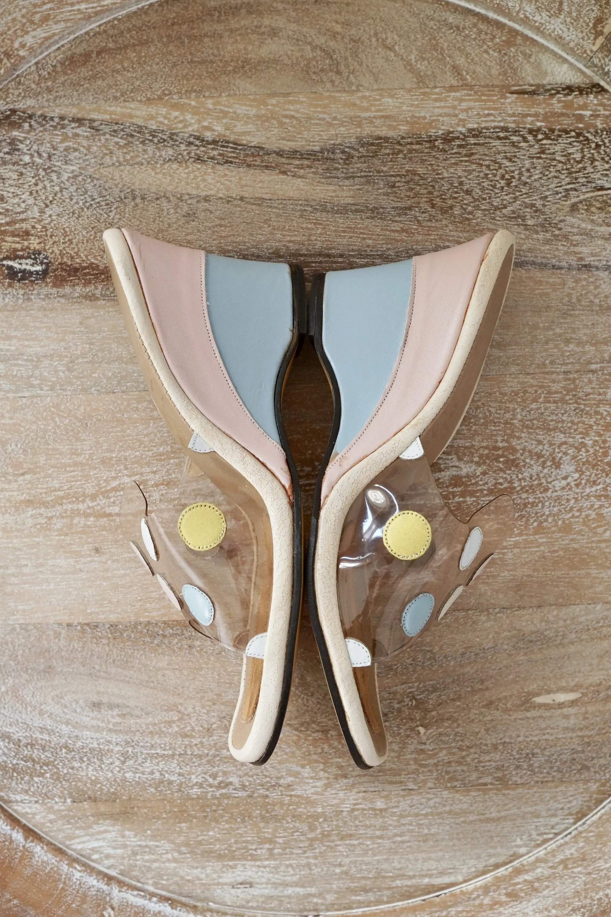 Vintage Bubble Tini Pastel Wedge Shoes | 6.5 N