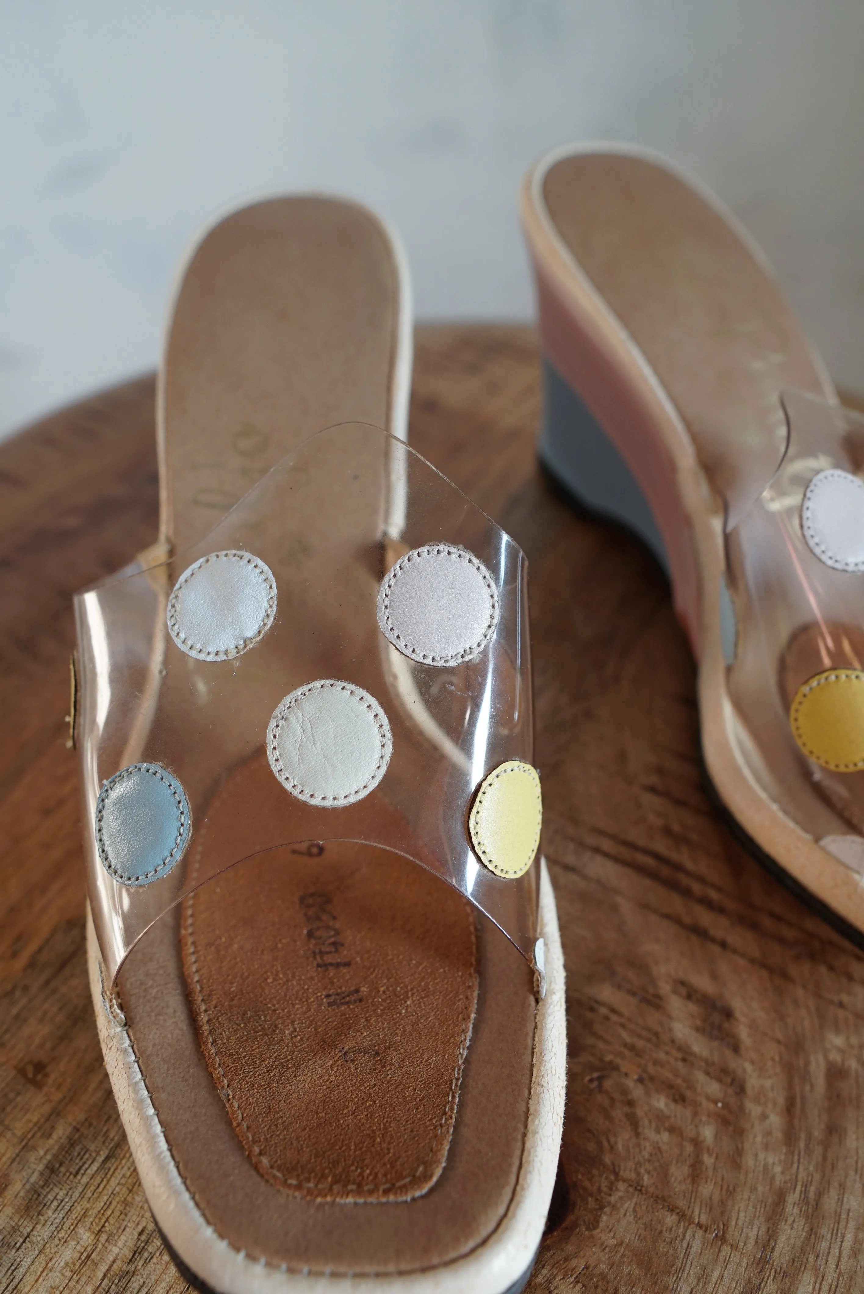 Vintage Bubble Tini Pastel Wedge Shoes | 6.5 N