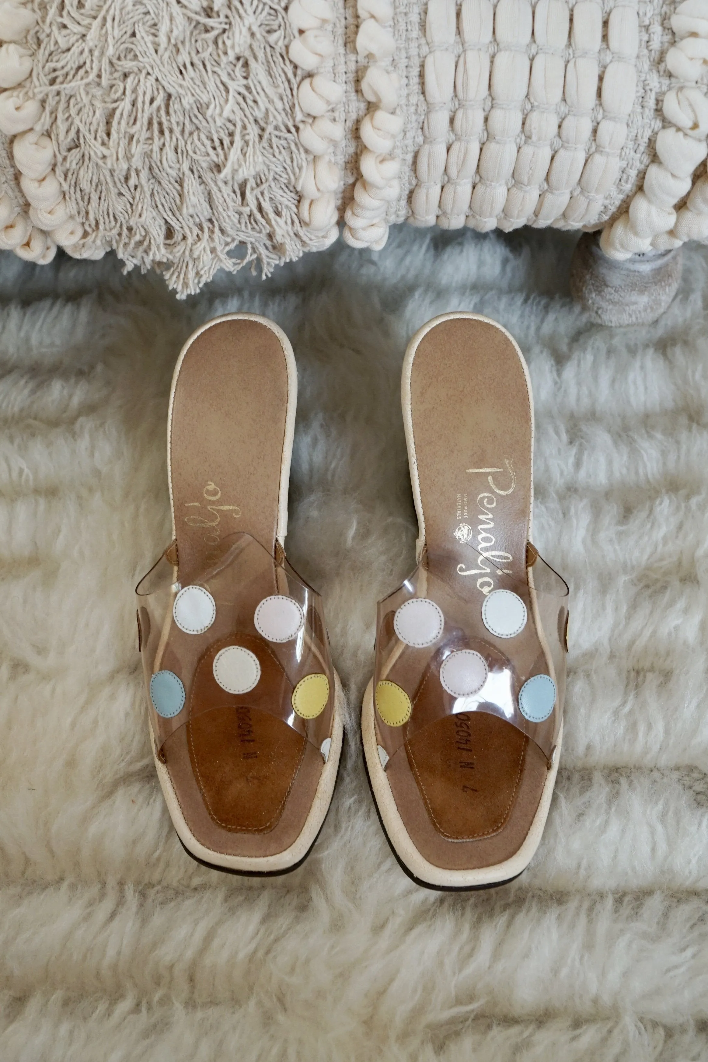 Vintage Bubble Tini Pastel Wedge Shoes | 6.5 N