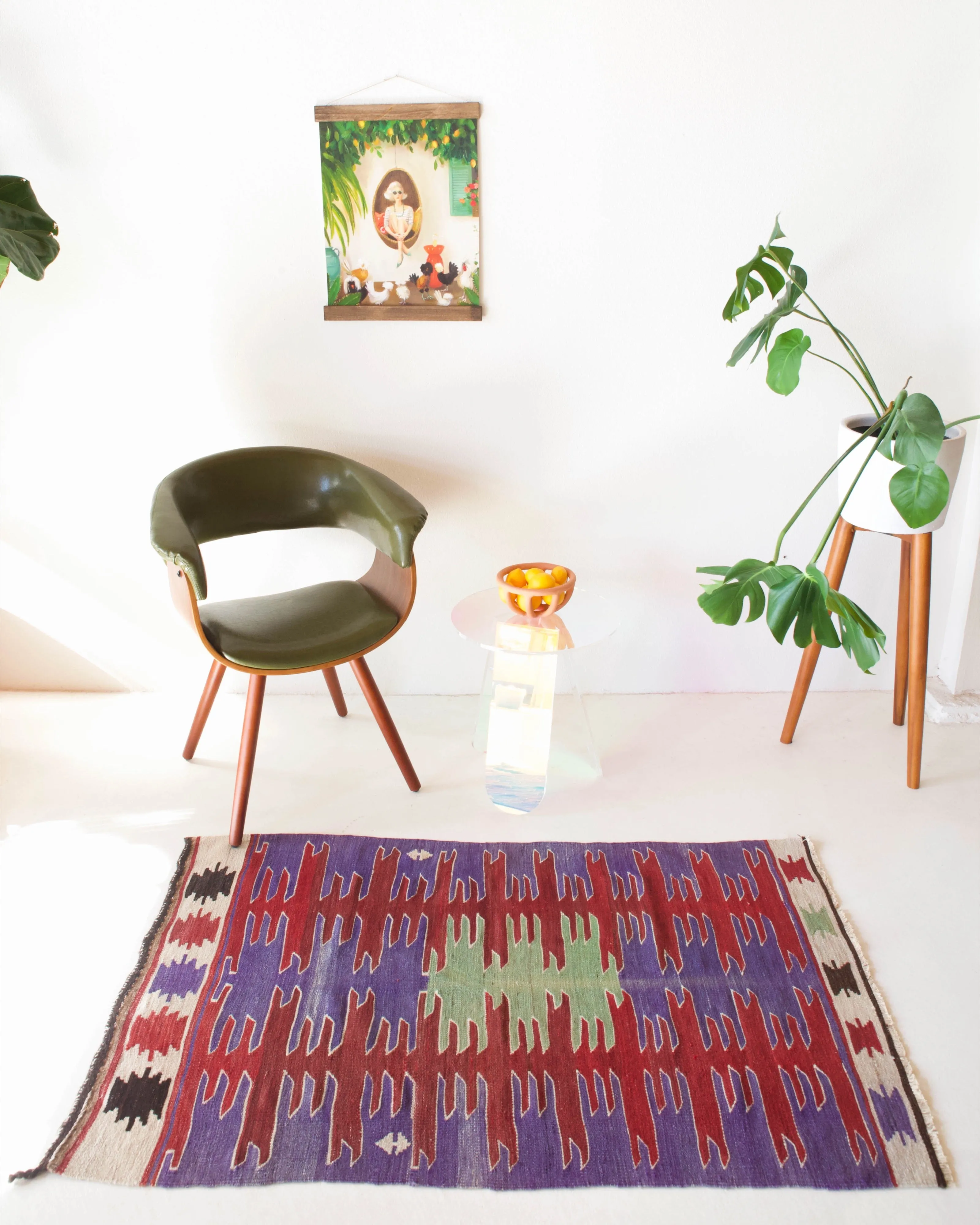 Vintage Mini Turkish Kilim Rug 2'10"x4'8"