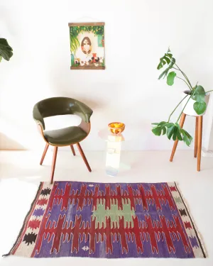Vintage Mini Turkish Kilim Rug 2'10"x4'8"