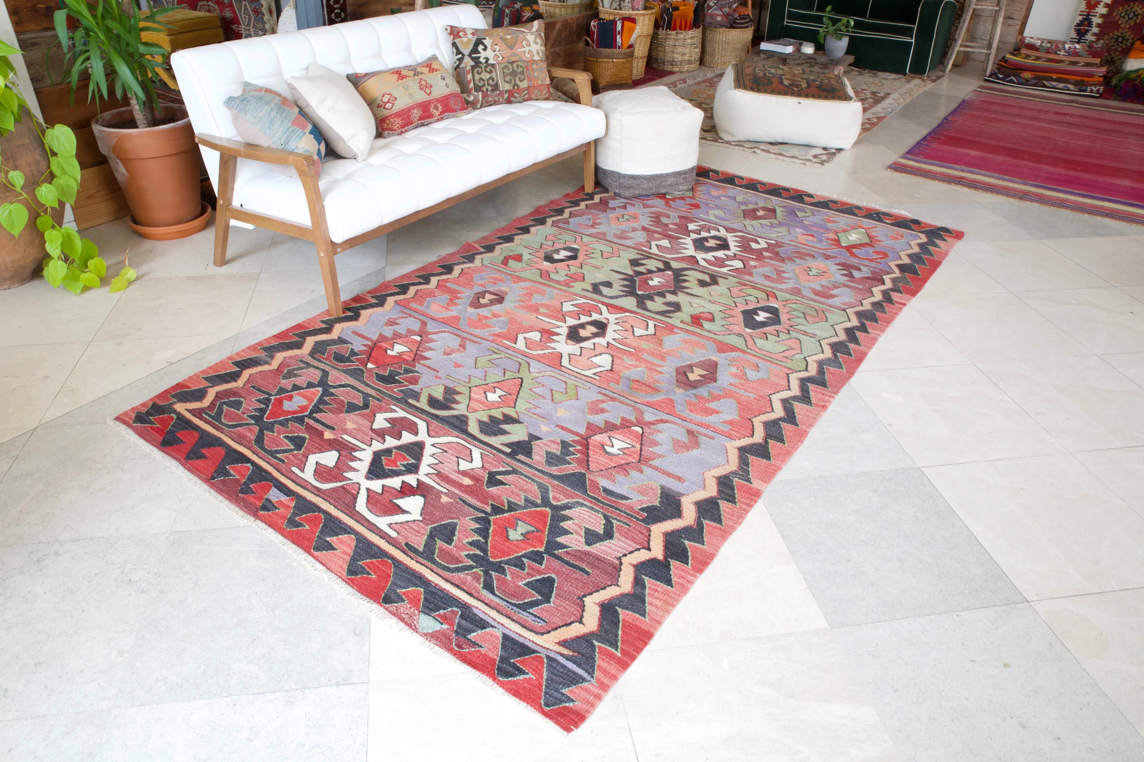 Vintage Turkish Anatolian Kilim Rug