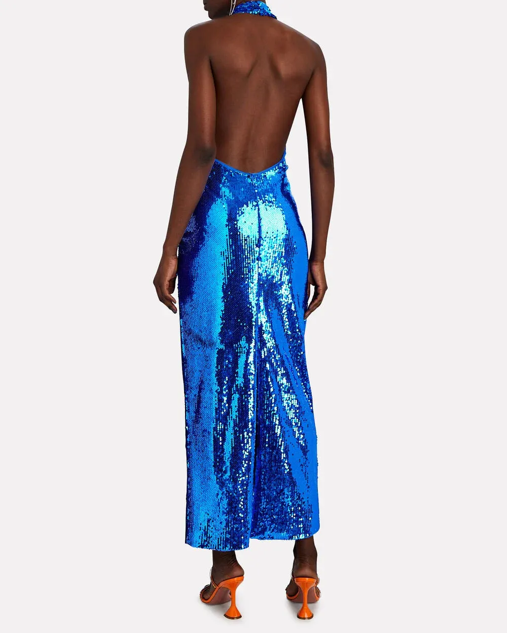 Virt Open-Back Sequined Maxi Dress