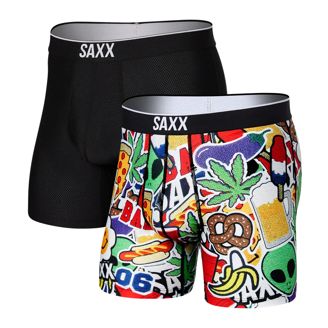 Volt 2 Pack Boxer Brief - Party At Settlemeirs/Black