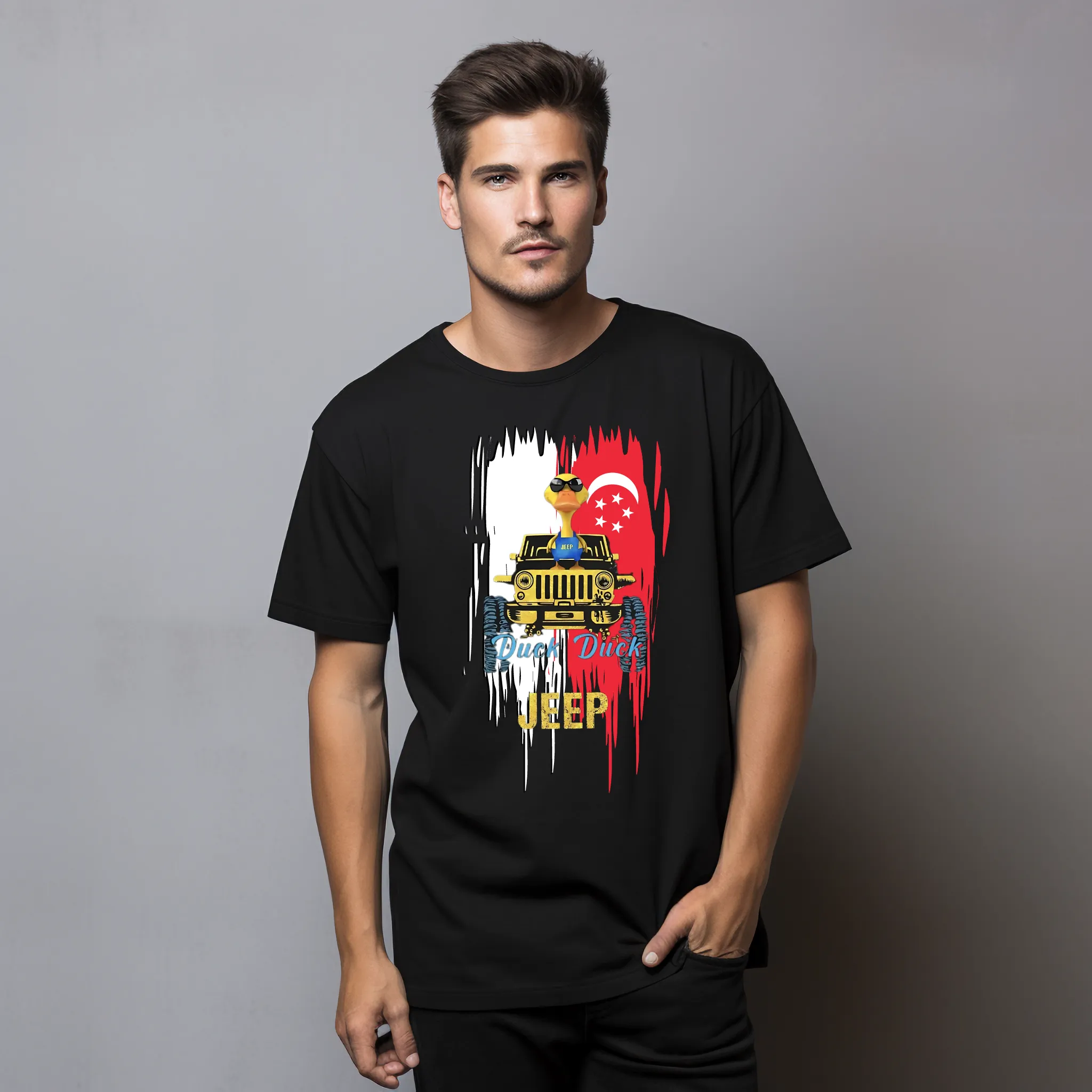 VOZUKO Custom Jeep Duck T Shirt Men Women Ready Made Gildan Tee