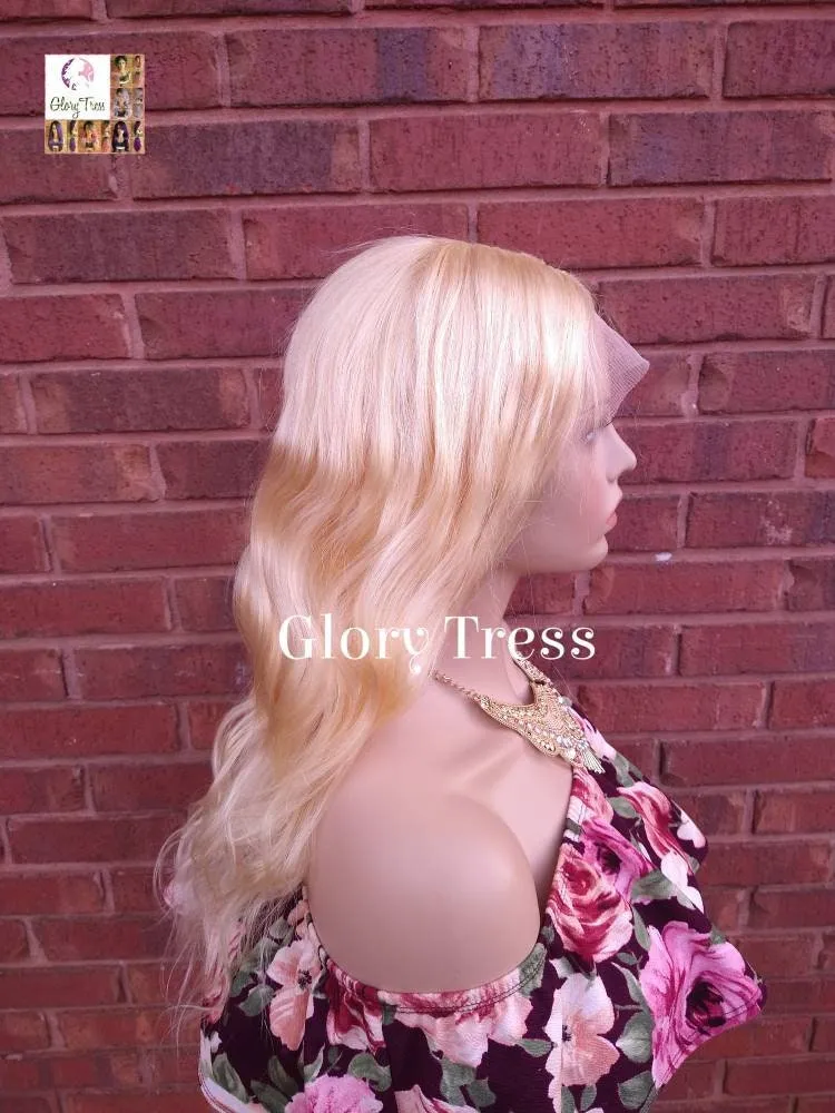 Wavy Blonde Lace Front Wig | 100% Brazilian Remy  Human Hair Wig | Glory Tress, Alopecia Chemo Wig, Affordable Wig, Hairloss / DIVINE