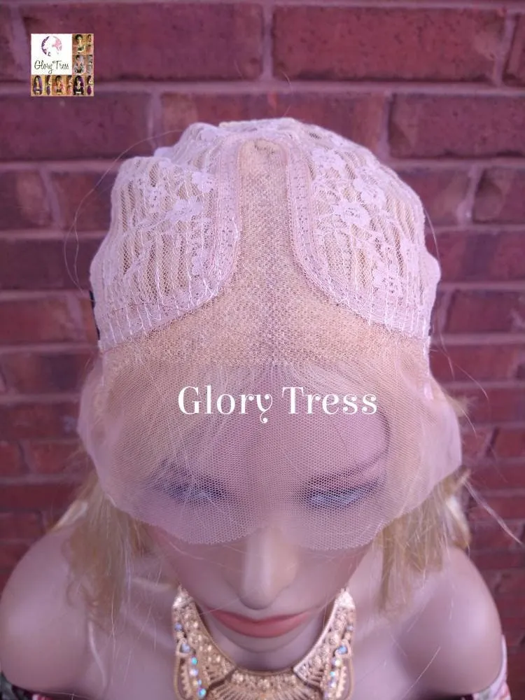 Wavy Blonde Lace Front Wig | 100% Brazilian Remy  Human Hair Wig | Glory Tress, Alopecia Chemo Wig, Affordable Wig, Hairloss / DIVINE