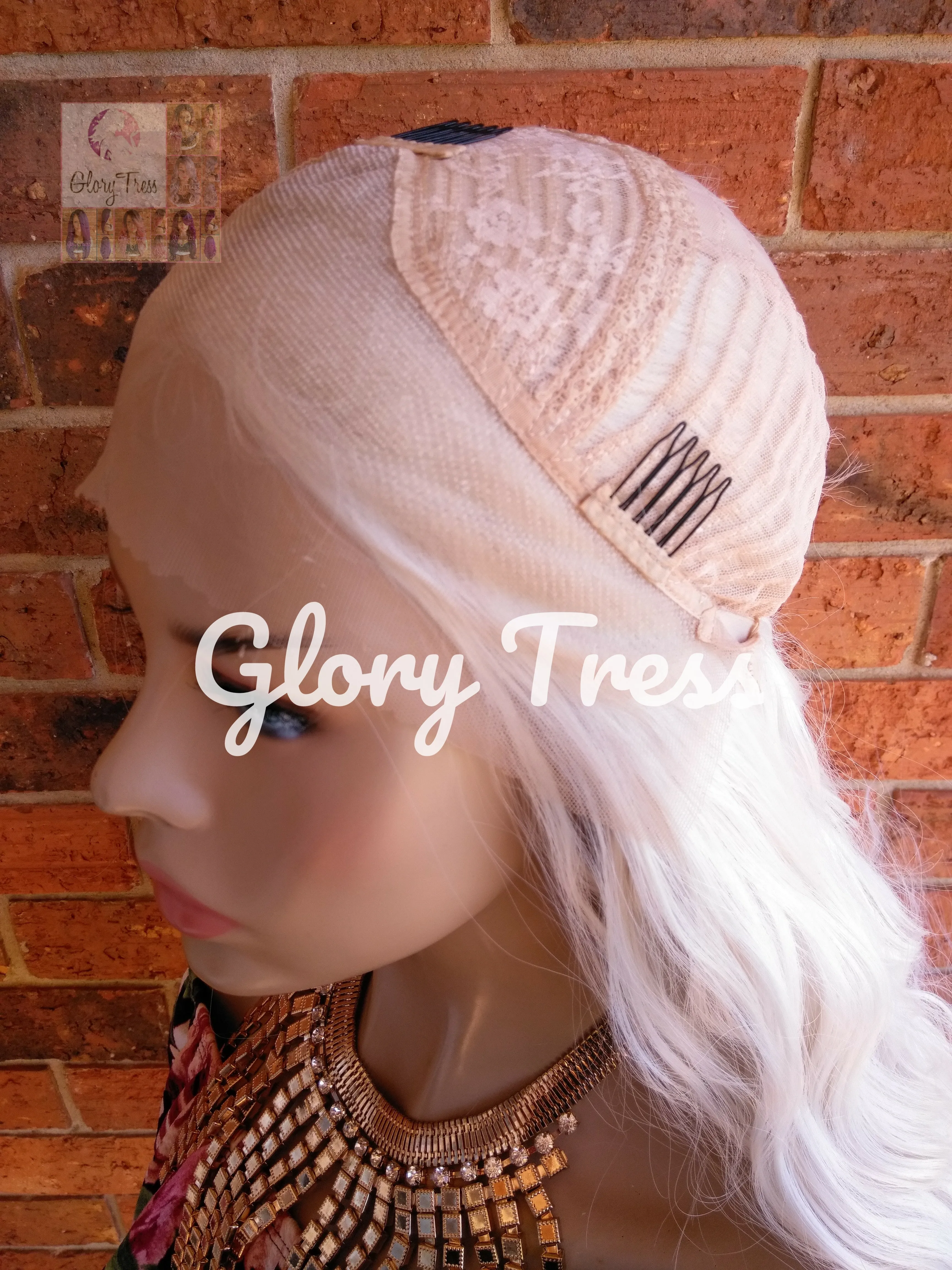 White Platinum Blonde Lace Wig, Long Straight Wig, 60 White Blonde Wig, Free Parting, Soft Swiss Lace, READY To SHIP // PURE