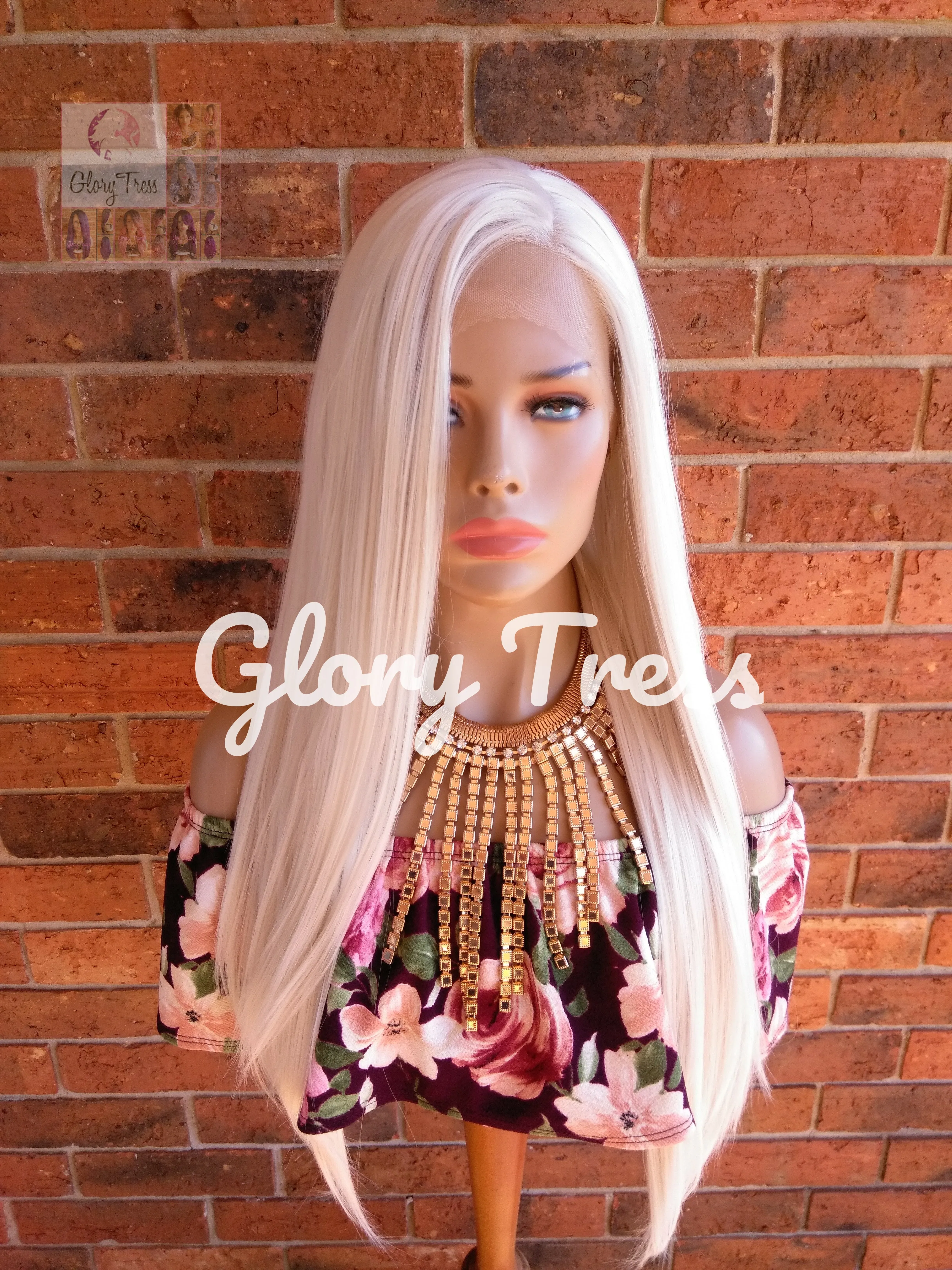 White Platinum Blonde Lace Wig, Long Straight Wig, 60 White Blonde Wig, Free Parting, Soft Swiss Lace, READY To SHIP // PURE