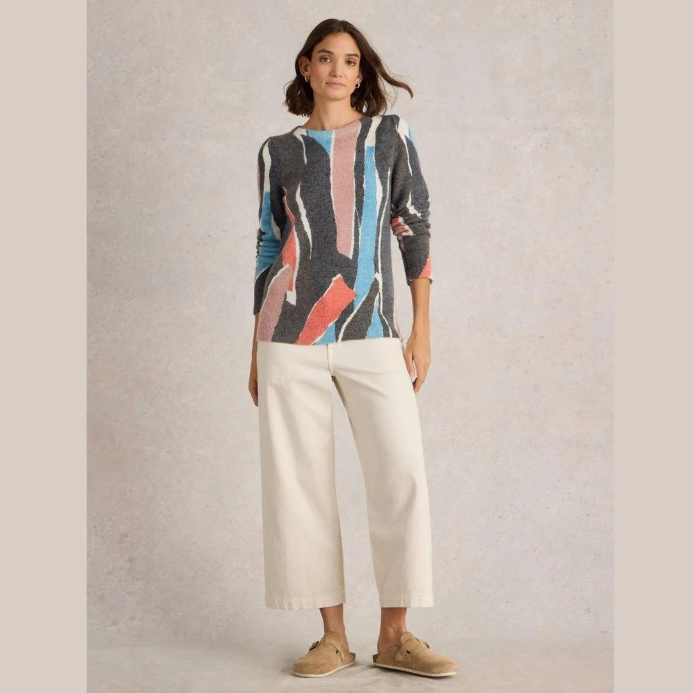 White Stuff Jodie Blue Print Jumper