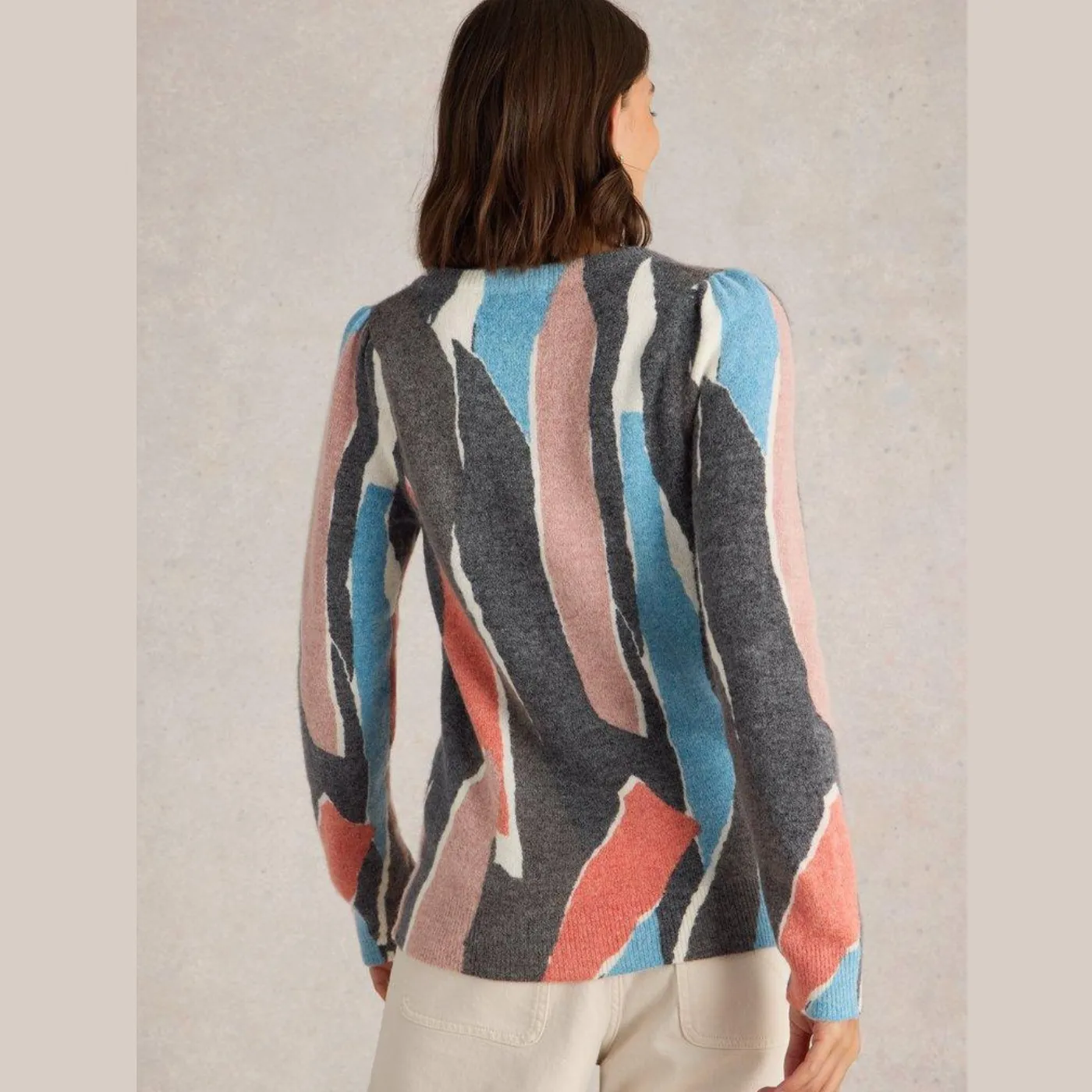 White Stuff Jodie Blue Print Jumper