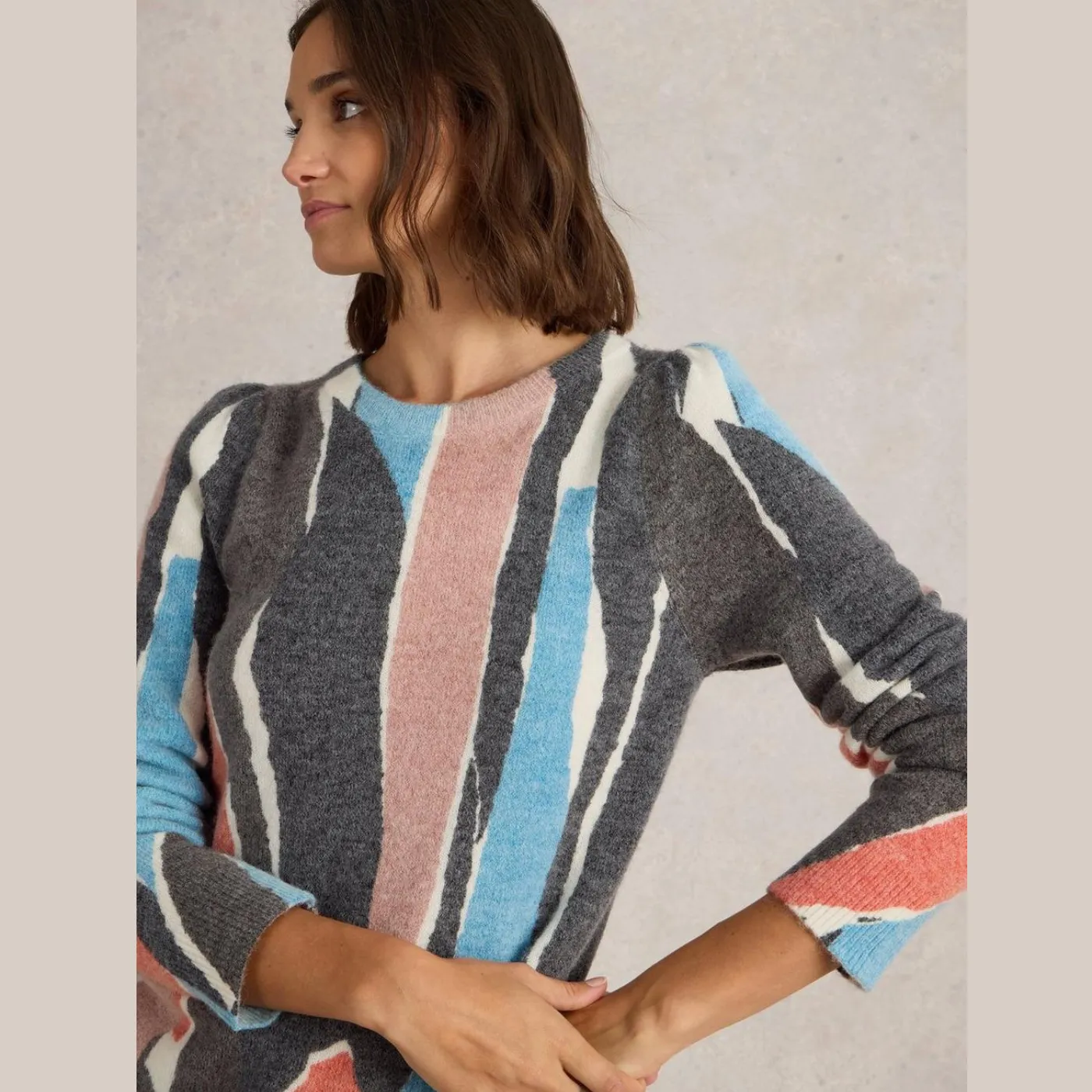 White Stuff Jodie Blue Print Jumper