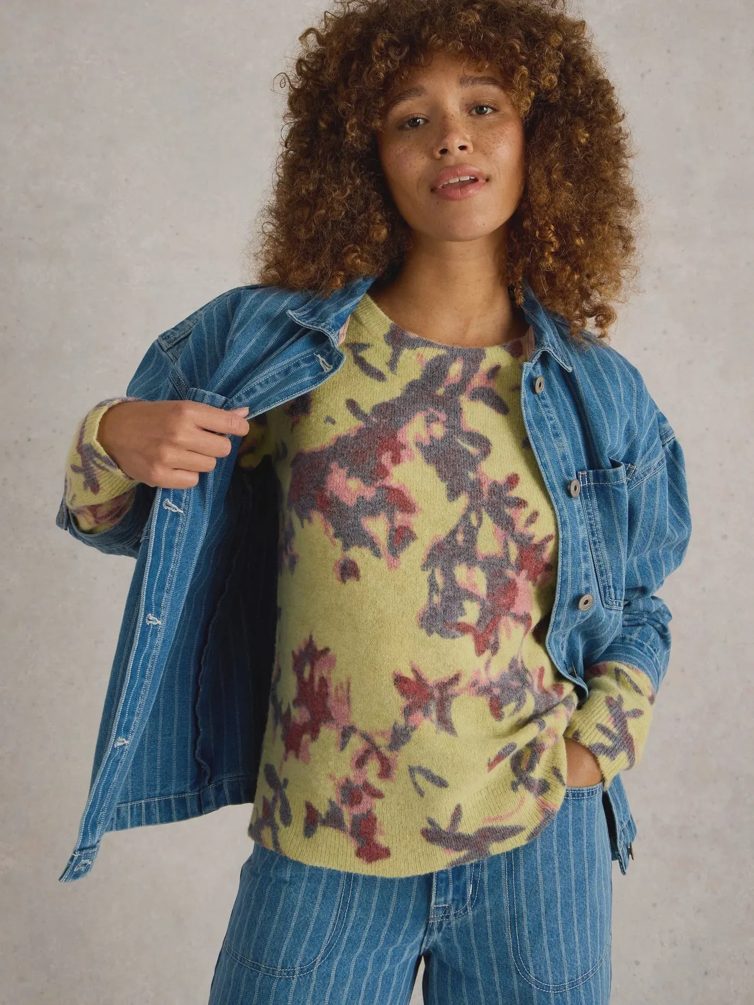 White Stuff Jodie Jumper Yellow Print