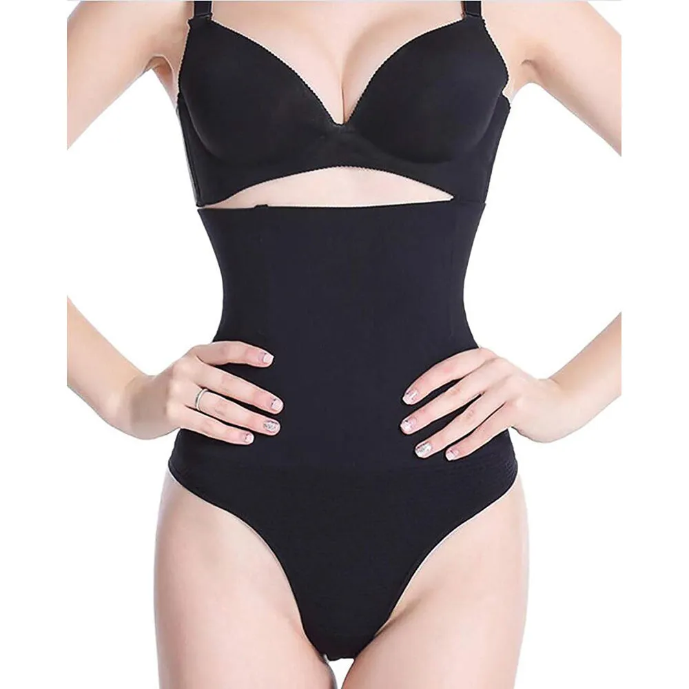 Women Hi-Waist Tummy Slimmer Thong Panty