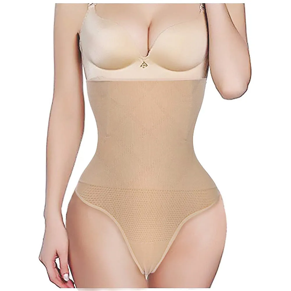 Women Hi-Waist Tummy Slimmer Thong Panty