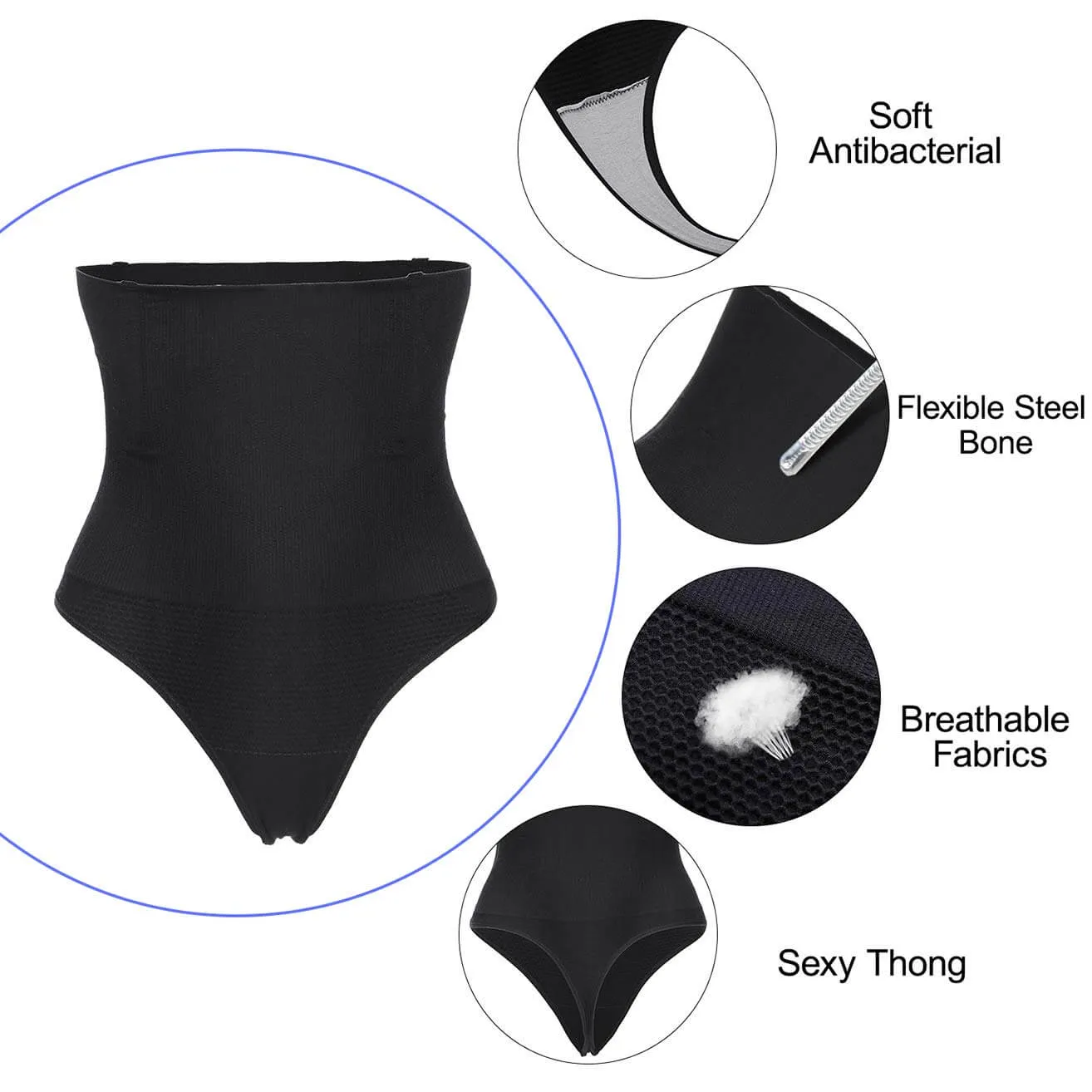 Women Hi-Waist Tummy Slimmer Thong Panty