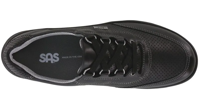 Women's Sporty Lux Lace Up Sneaker in Black Perf